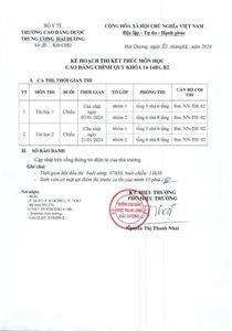 KẾ HOẠCH THI KTMH KHÓA 14B1,B2